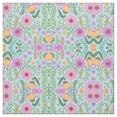 明るい色のシームレスな花模様の青 ファブリック (見本)