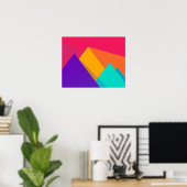 明るい色のジオメトリック三角形とピラミッド ポスター (ホームオフィス)