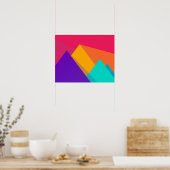 明るい色のジオメトリック三角形とピラミッド ポスター (キッチン)