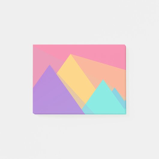 明るい色のジオメトリック三角形とピラミッド ポストイット (正面)