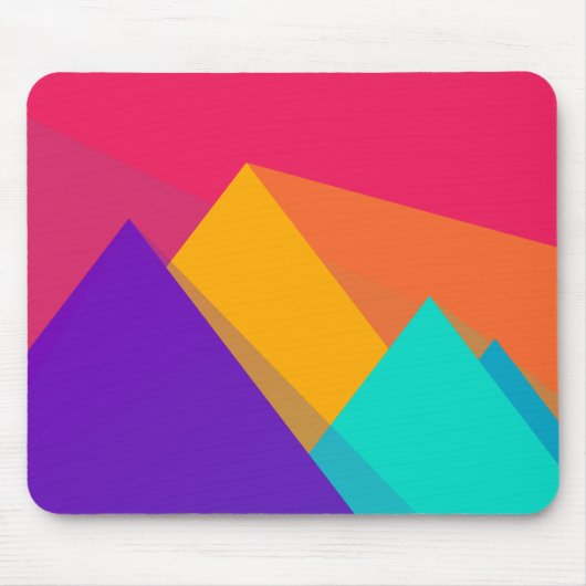 明るい色のジオメトリック三角形とピラミッド マウスパッド (正面)