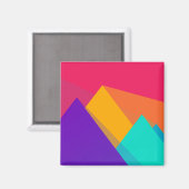 明るい色のジオメトリック三角形とピラミッド マグネット (正面/裏面)