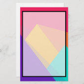 明るい色のジオメトリック三角形とピラミッド 便箋 (正面/裏面)