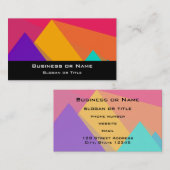 明るい色のジオメトリック三角形とピラミッド 名刺 (正面/裏面)