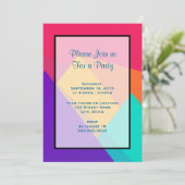 明るい色のジオメトリ三角形の汎用パーティー 招待状 (スタンド正面)