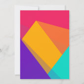 明るい色のジオメトリ三角形の汎用パーティー 招待状 (裏面)