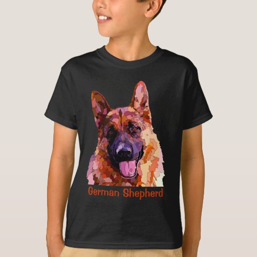明るい色のジャーマン・シェパード Tシャツ (正面)