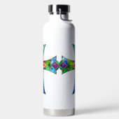 明るい色のステンドグラス十字型 ウォーターボトル (左面)