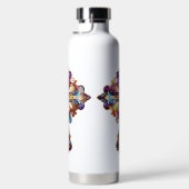 明るい色のステンドグラス十字型 ウォーターボトル (右面)