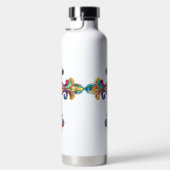 明るい色のステンドグラス十字型 ウォーターボトル (右面)