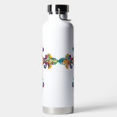 明るい色のステンドグラス十字型 ウォーターボトル (左面)