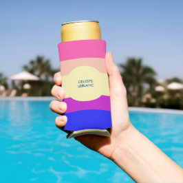 明るい色のストライプ – 夏 – スリム缶クーラー