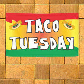 明るい色のタコ火曜日 横断幕