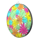 明るい色のデイジーの花 ダーツボード (正面右)