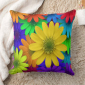 明るい色のデイジー クッション (ブランケット)