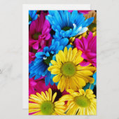 明るい色のデイジー 便箋 (正面/裏面)