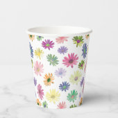 明るい色のデイジー 紙コップ (裏面)