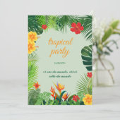 明るい色のトロピカルをテーマにしたエレガントな招待状 招待状 (スタンド正面)