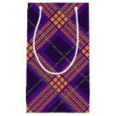 明るい色のハロウィンプレイドパターン スモールペーパーバッグ (正面)