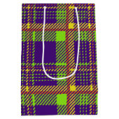 明るい色のハロウィンプレイドパターン ミディアムペーパーバッグ (裏面)