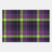 明るい色のハロウィンプレイドパターン ラッピングペーパーシート (正面3)