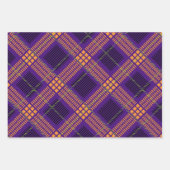 明るい色のハロウィンプレイドパターン ラッピングペーパーシート (正面2)