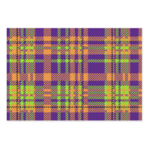 明るい色のハロウィンプレイドパターン