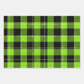 明るい色のハロウィンプレイドパターン ラッピングペーパーシート (正面3)