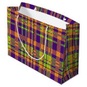 明るい色のハロウィンプレイドパターン ラージペーパーバッグ (裏面アングル)