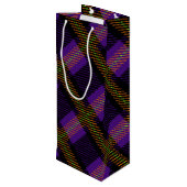 明るい色のハロウィンプレイドパターン ワインギフトバッグ (裏面アングル)