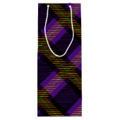 明るい色のハロウィンプレイドパターン ワインギフトバッグ (裏面)