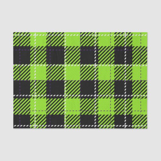 明るい色のハロウィンプレイドパターン 薄葉紙 (正面)