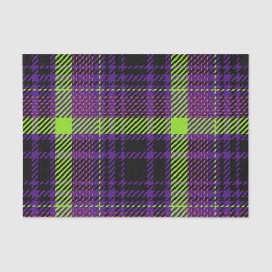 明るい色のハロウィンプレイドパターン 薄葉紙 (正面)