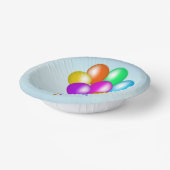 明るい色のバンチ誕生日バルーンリボン ペーパーボウル (傾斜あり)