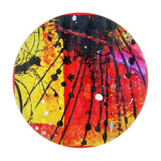 明るい色のパタ絵画ーン買今 カッティングボード (正面)