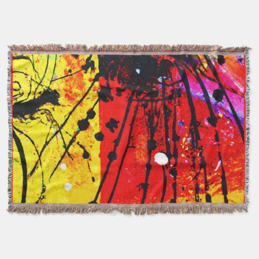 明るい色のパタ絵画ーン買今 スローブランケット (正面)