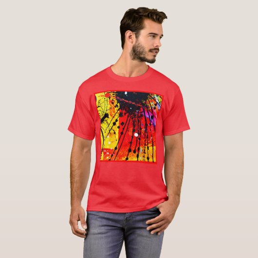 明るい色のパタ絵画ーン買今 Tシャツ (正面フル)