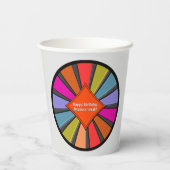 明るい色のパーソナライズされたサーカスビッグトップ 紙コップ (裏面)