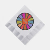 明るい色のパーソナライズされたサーカスビッグトップ 縁ありランチョンナプキン (角)