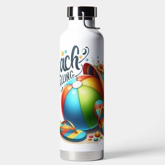 明るい色のビーチボール帽子ビーチサンダル ウォーターボトル (左面)