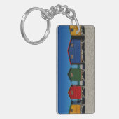 明るい色のビーチ小屋 キーホルダー (正面左)