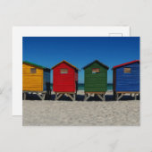 明るい色のビーチ小屋 シーズンポストカード (正面/裏面)