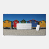 明るい色のビーチ小屋 デスクマット (キーボード&マウス)