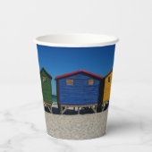 明るい色のビーチ小屋 紙コップ (裏面)