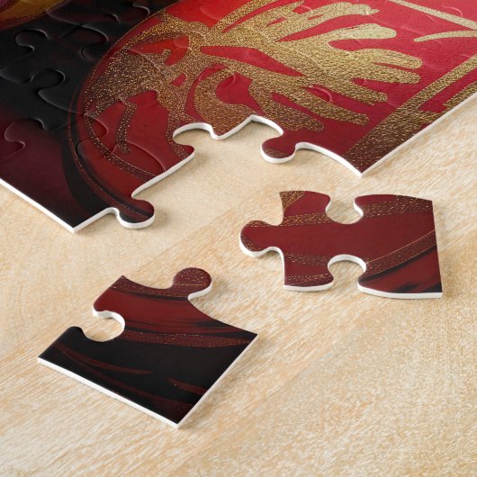 明るい色のピサンキーイースターの卵と文字スパ ジグソーパズル (側面)