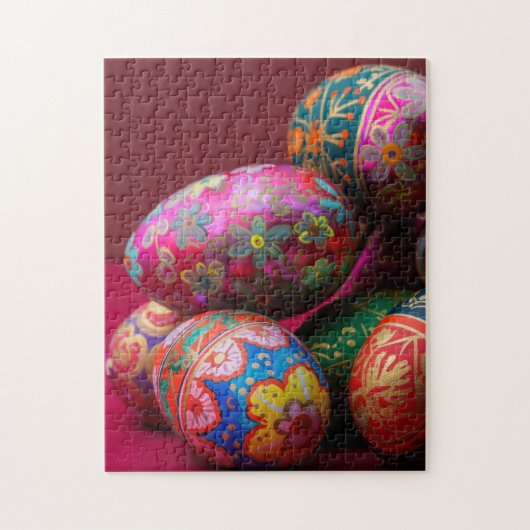 明るい色のピサンキーイースターの卵と文字スパ ジグソーパズル (縦)