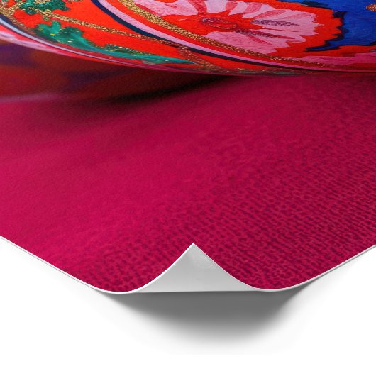 明るい色のピサンキーイースターの卵と文字スパ ポスター (角)