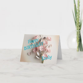 明るい色のピンクの黄色のバラフローラ水色 カード