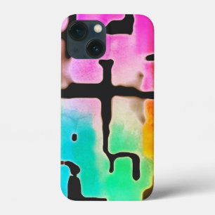 明るい色のファンキー抽象芸術 iPhone 13 MINIケース