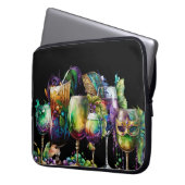 明るい色のフェスティバルマルディグラス飲料 ラップトップスリーブ (正面左)